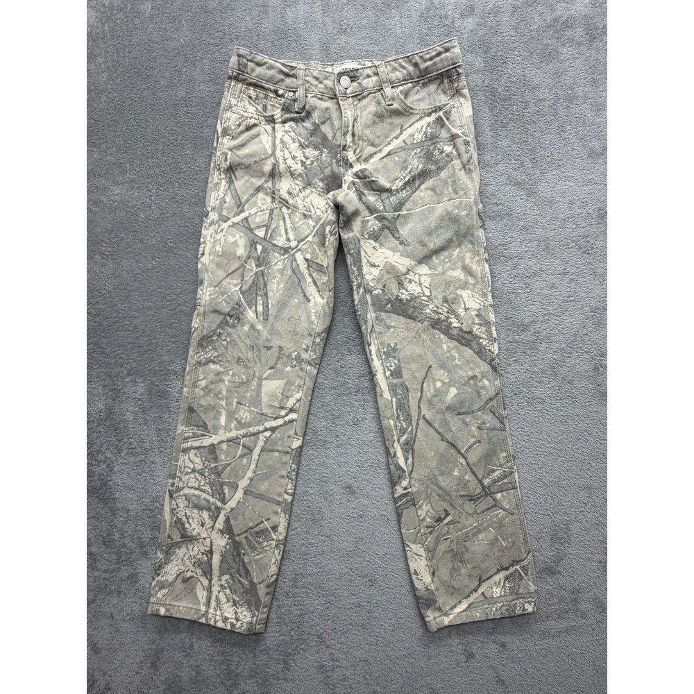 RSQ Jeans Juniors 14 Gray Light Wash Boyfriend Relaxed‎ Camouflage Cargo